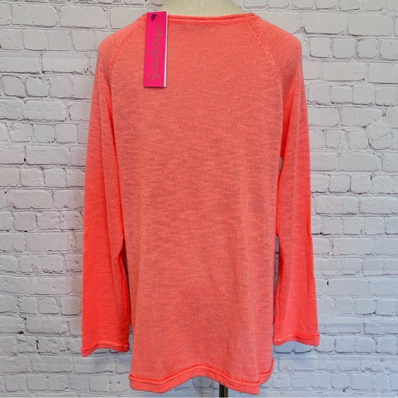 LILLY PULITZER Danette Long Sleeve Papaya Punch "Sunny" Sweater--L - Picture 11 of 14
